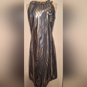 Frank Lyman Design Blue and Silver Sequin Dress